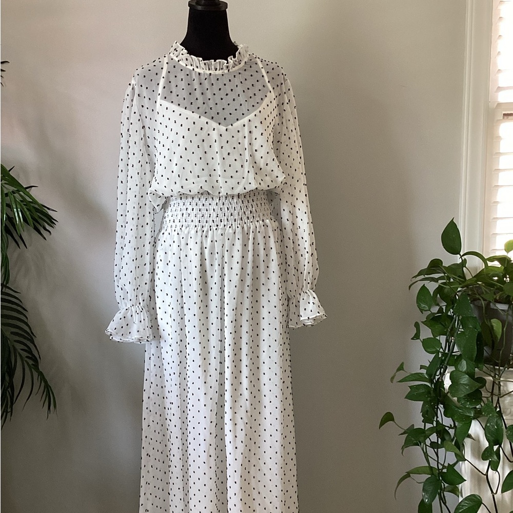 Women sheer tea length dress